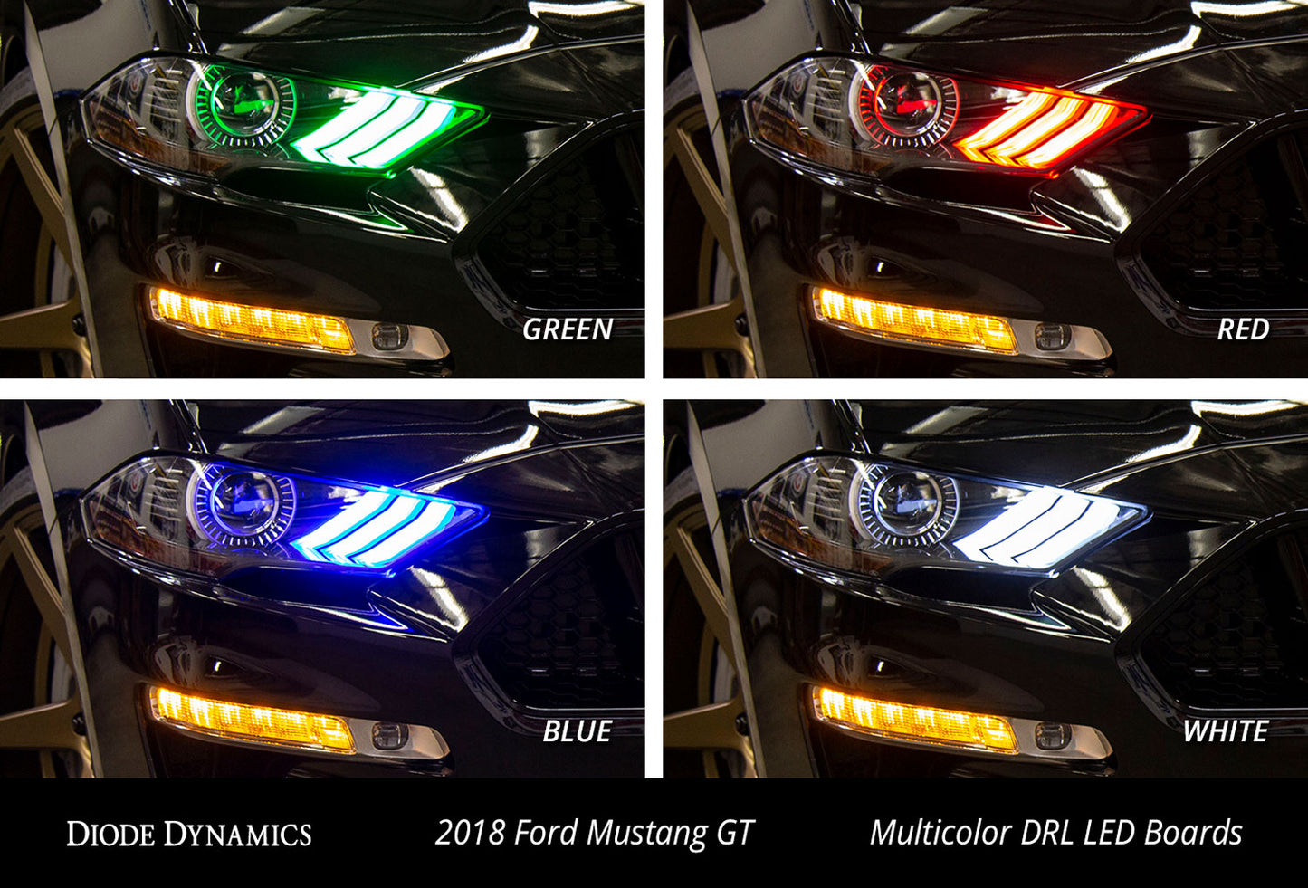 2018 Ford Mustang RGBWA DRL LED Boards Diode Dynamics-5