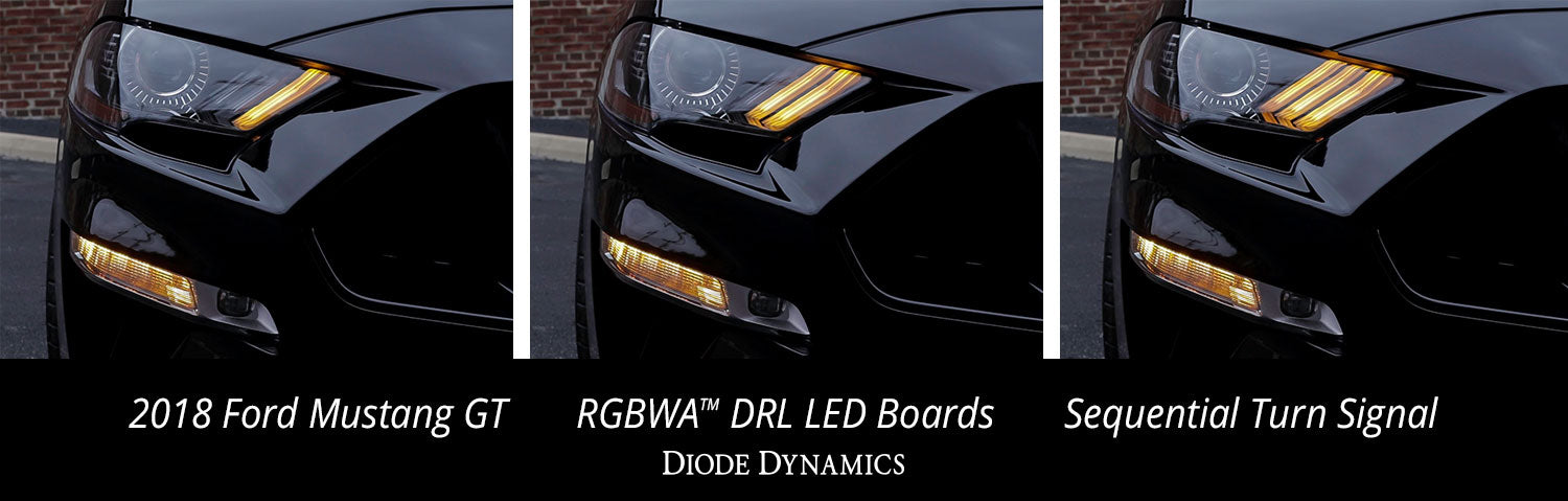 2018 Ford Mustang RGBWA DRL LED Boards Diode Dynamics-6