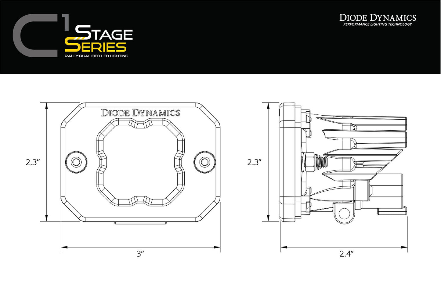 Diode Dynamics Stage Series Flush Mount Reverse Light Kit, C1 Pro Diode Dynamics