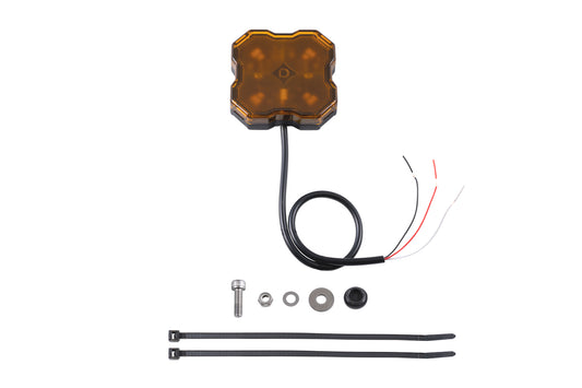 Diode Dynamics Stage Series Single-Color LED Rock Light, Amber Bare Wire (one)