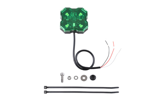 Diode Dynamics Stage Series Single-Color LED Rock Light, Green Bare Wire (one)