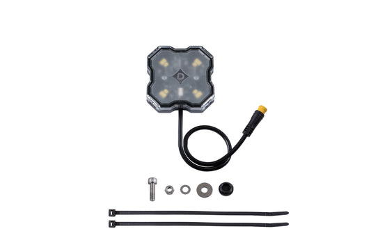 Diode Dynamics Stage Series Single-Color LED Rock Light, White Diffused M8 (one)