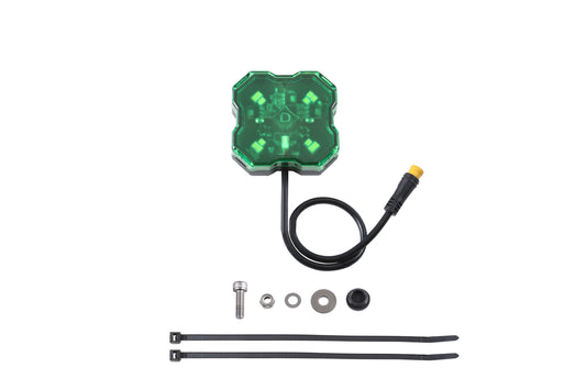 Diode Dynamics Stage Series Single-Color LED Rock Light, Green M8 (one)