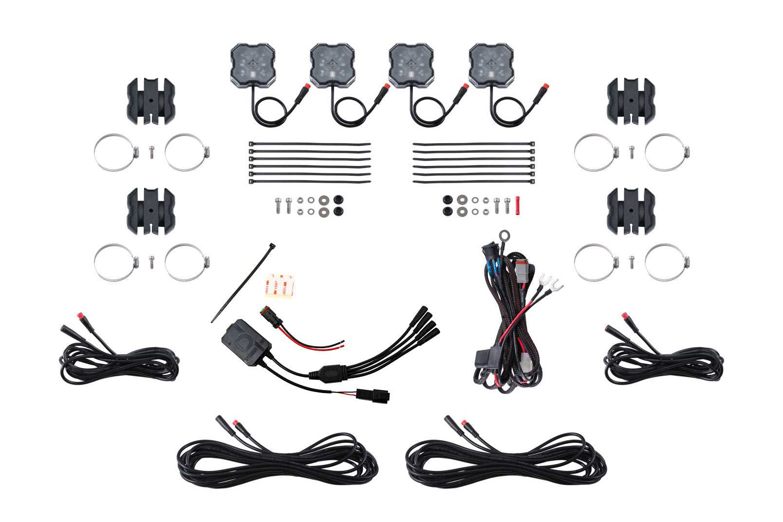 Diode Dynamics Stage Series SXS Rock Light Installer Kit, RGBW M8 (4-pack) Diode Dynamics