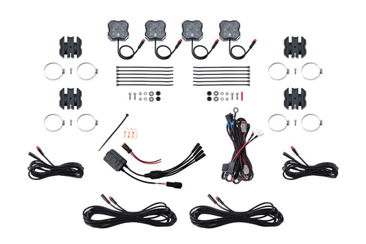 Diode Dynamics Stage Series SXS Rock Light Installer Kit, RGBW M8 (4-pack) Diode Dynamics