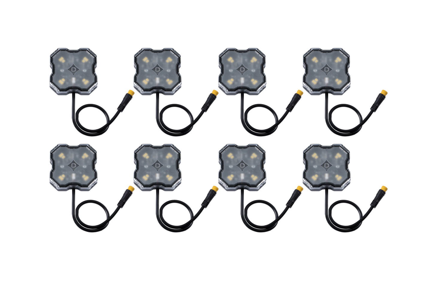 Diode Dynamics Stage Series SXS Rock Light Installer Kit, White Diffused M8 (8-pack)