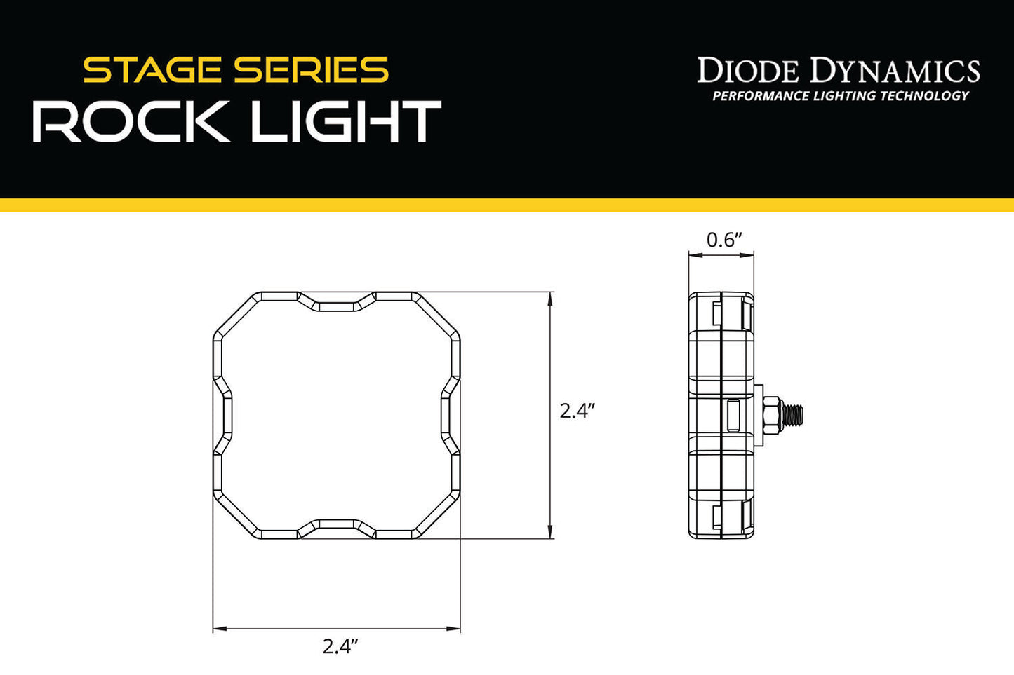 Diode Dynamics Stage Series SXS Rock Light Installer Kit, RGBW M8 (8-pack)