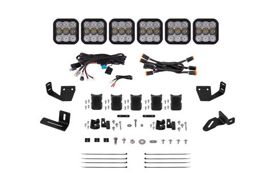 Diode Dynamics SS5 6-Pod CrossLink Mounting Kit for Prinsu/Sherpa Roof Racks, Pro White Combo Diode Dynamics