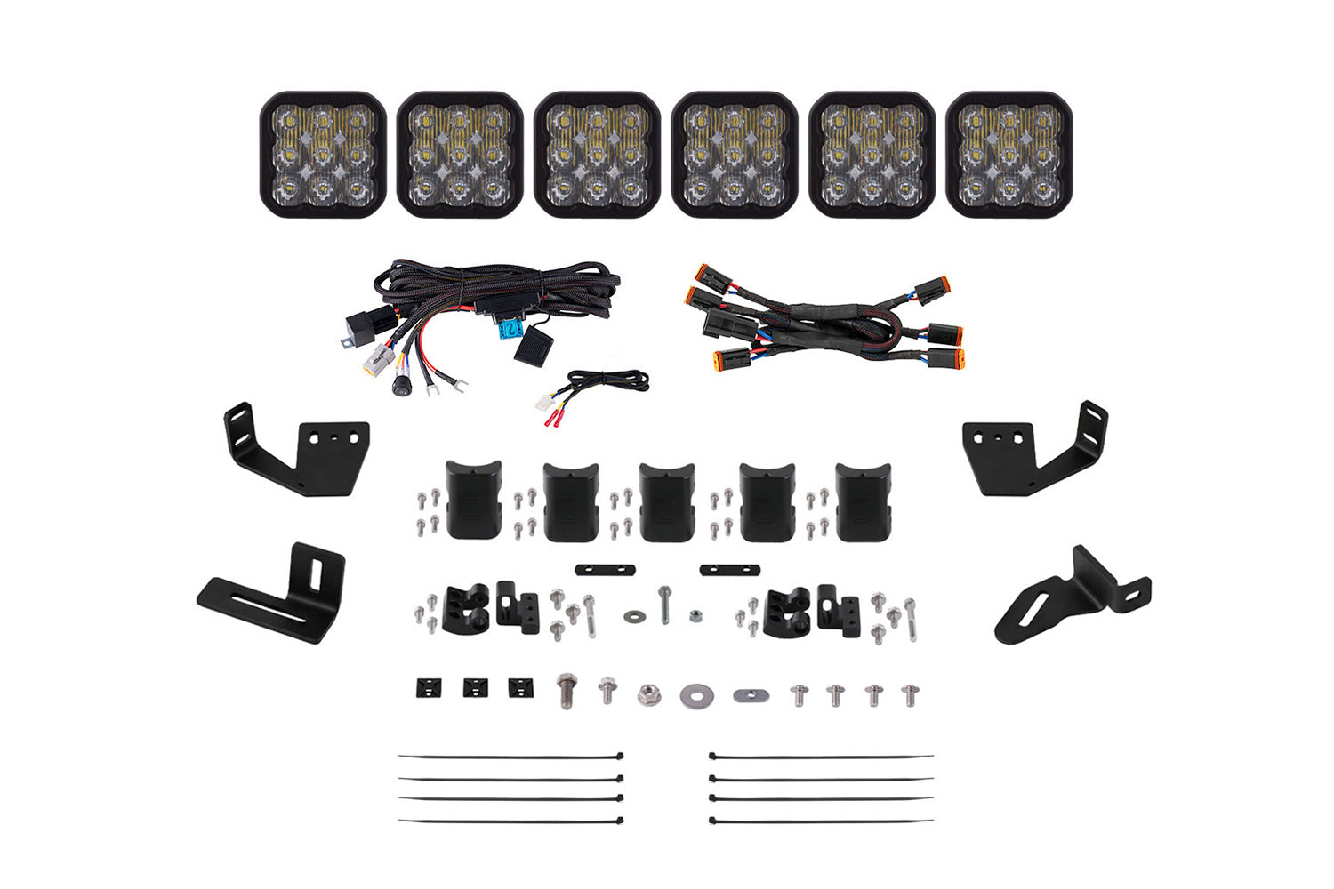 Diode Dynamics SS5 6-Pod CrossLink Mounting Kit for Prinsu/Sherpa Roof Racks, Pro White Driving Diode Dynamics