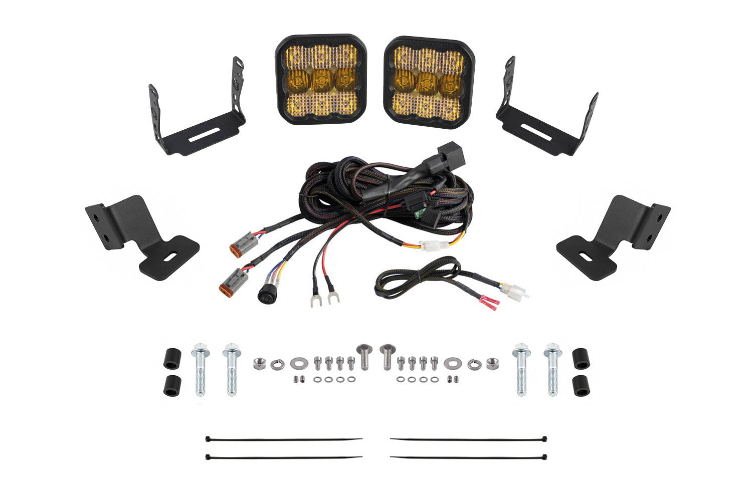 Diode Dynamics Stage Series A-Pillar Pod Kit for 2019-2024 Honda Talon, Yellow (3000K) SS5 Pro Pro Yellow Combo