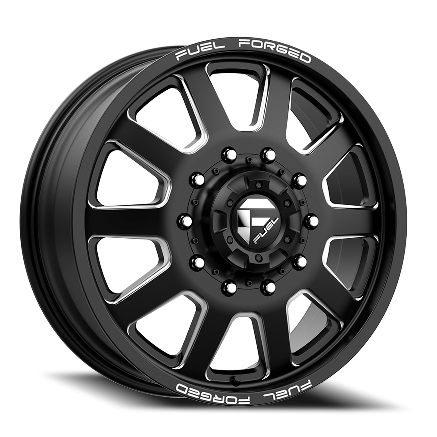 Dually 20X8.25 FF09D Dually DE09 BK Matte Black Milled Fuel Off Road Wheels-3