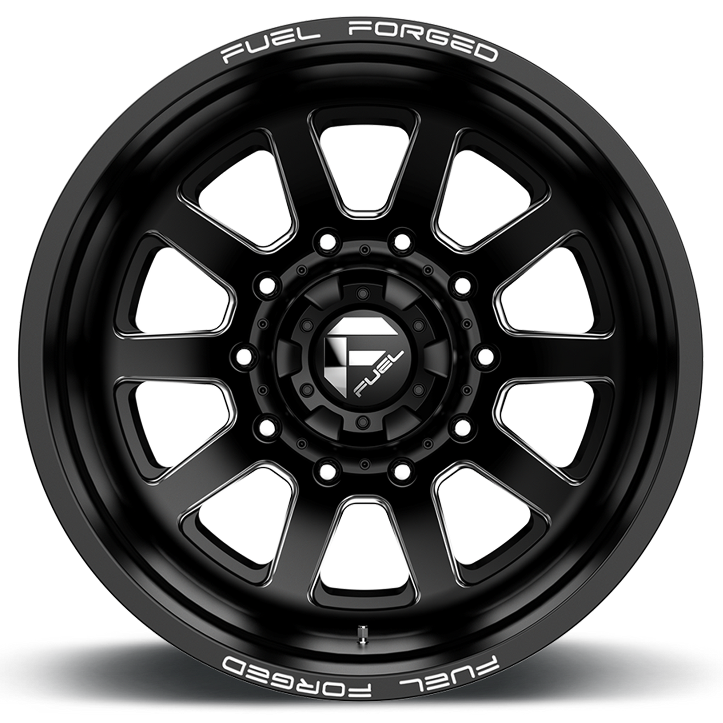 Dually 20X8.25 FF09D Dually DE09 BK Matte Black Milled Fuel Off Road Wheels-2