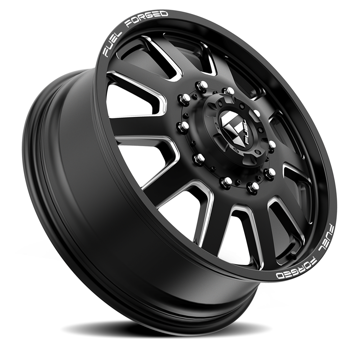 Dually 20X8.25 FF09D Dually DE09 BK Matte Black Milled Fuel Off Road Wheels-4