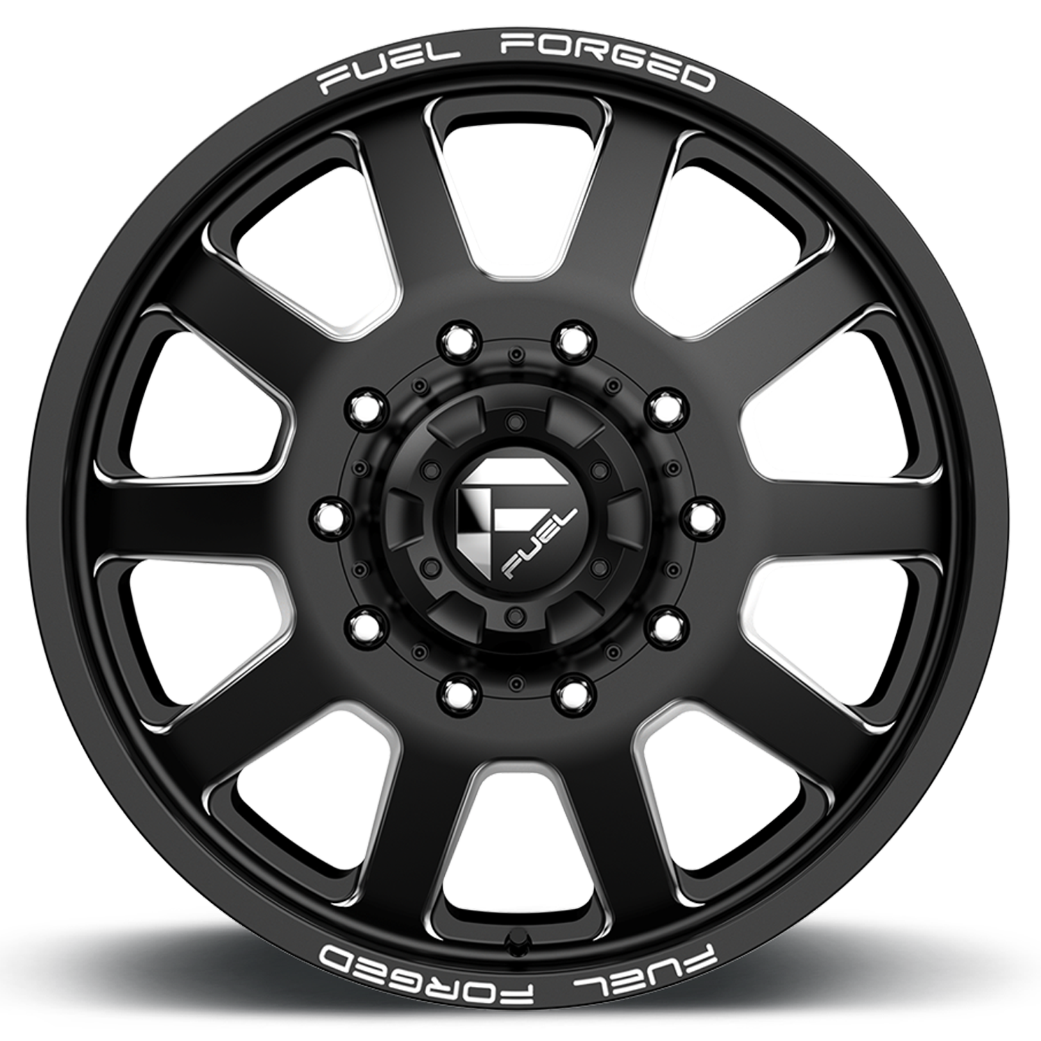 Dually 20X8.25 FF09D Dually DE09 BK Matte Black Milled Fuel Off Road Wheels-5
