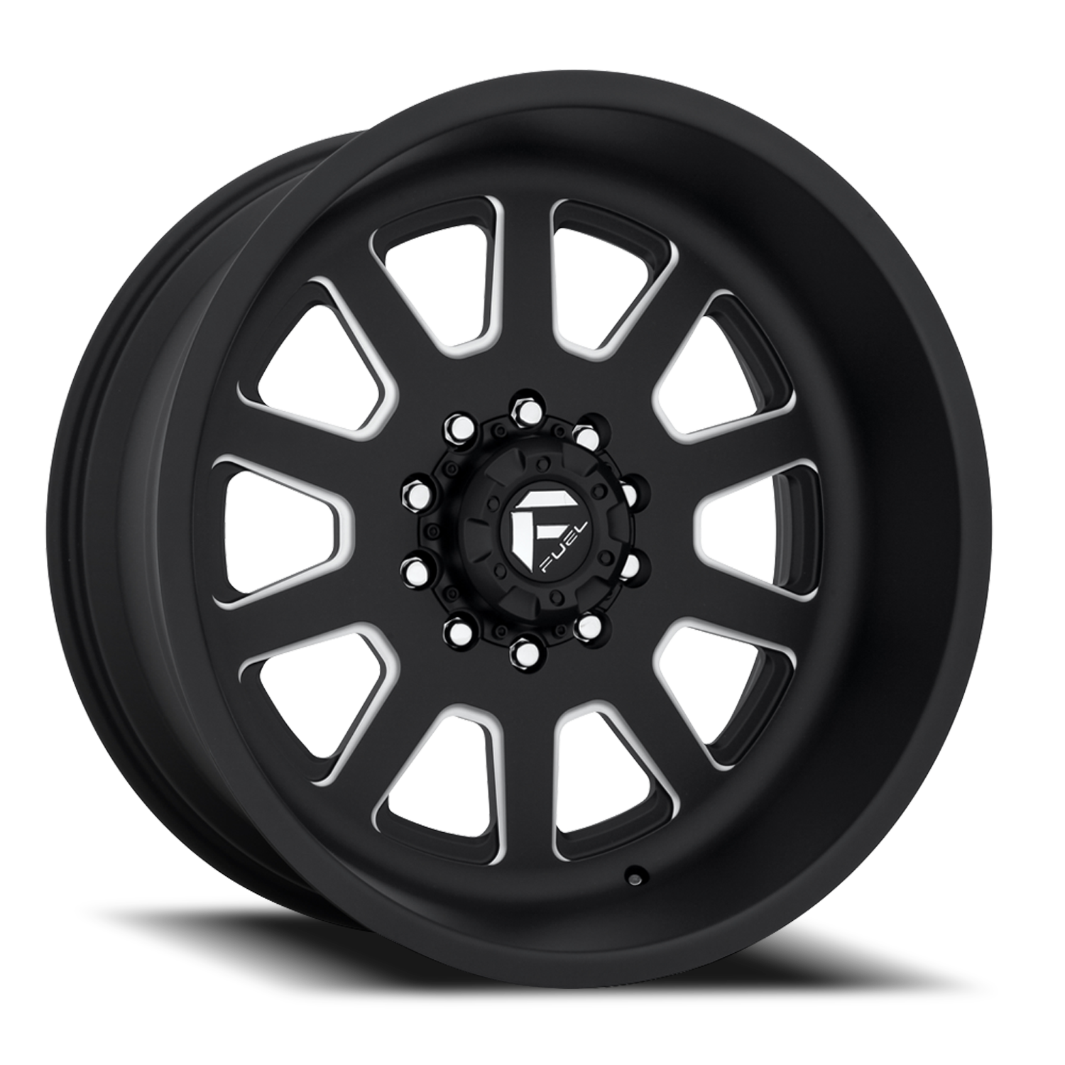 Dually 24X12 FF09D Dually DE09 Super Single BK Matte Black Milled Fuel Off Road Wheels