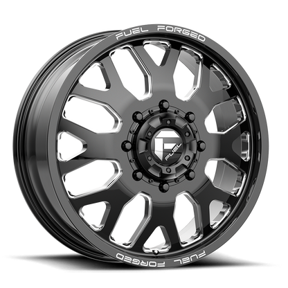 Dually 20X8.25 FF19D Dually DE19 BK Gloss Black Milled Fuel Off Road Wheels-9