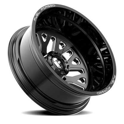 Dually 20X8.25 FF19D Dually DE19 BK Gloss Black Milled Fuel Off Road Wheels-1