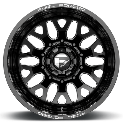 Dually 22X8.5 FF19D Dually DE19 BK Gloss Black Milled Fuel Off Road Wheels-8