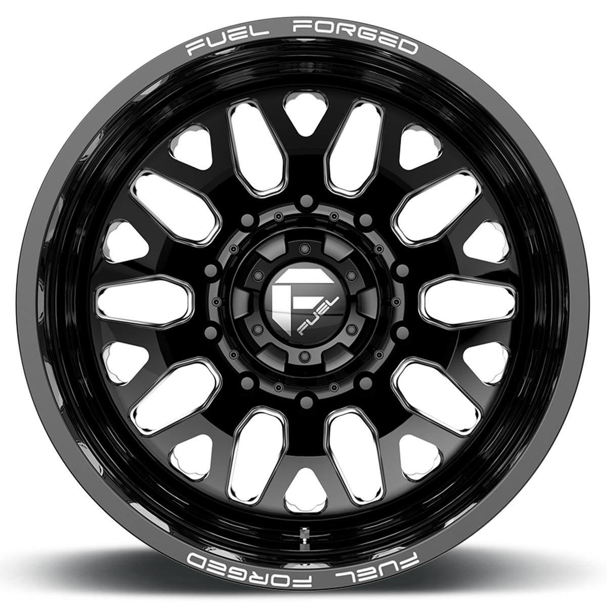 Dually 22X8.5 FF19D Dually DE19 BK Gloss Black Milled Fuel Off Road Wheels-8