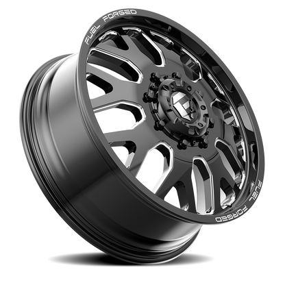 Dually 22X8.5 FF19D Dually DE19 BK Gloss Black Milled Fuel Off Road Wheels-10