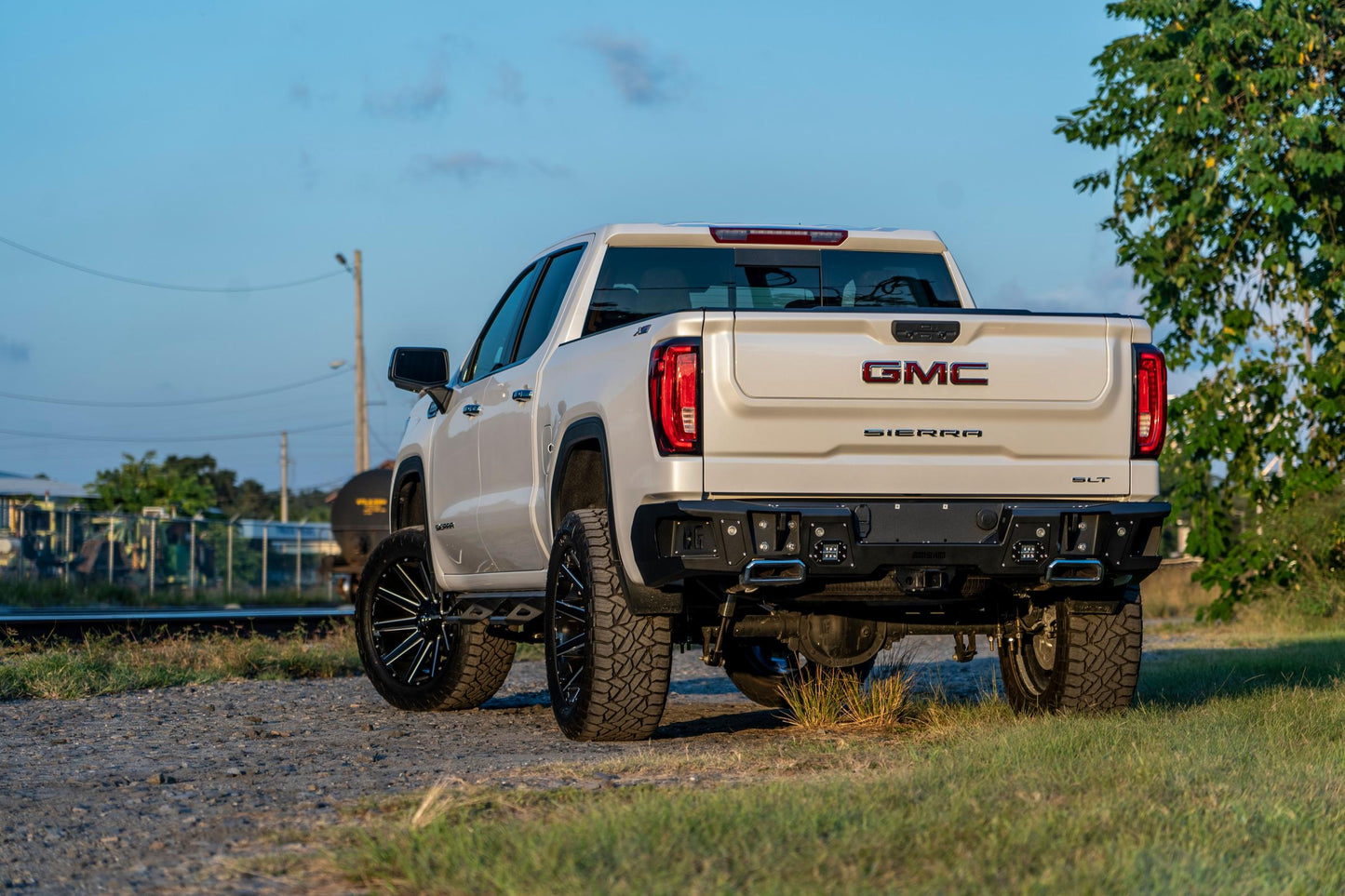 A2 Rear Bumper For 2019-2025 Silverado/Sierra 1500 Sensor Cutouts Light Cutouts Fits Dual Exhaust Only Bump Bodyguard Bumpers
