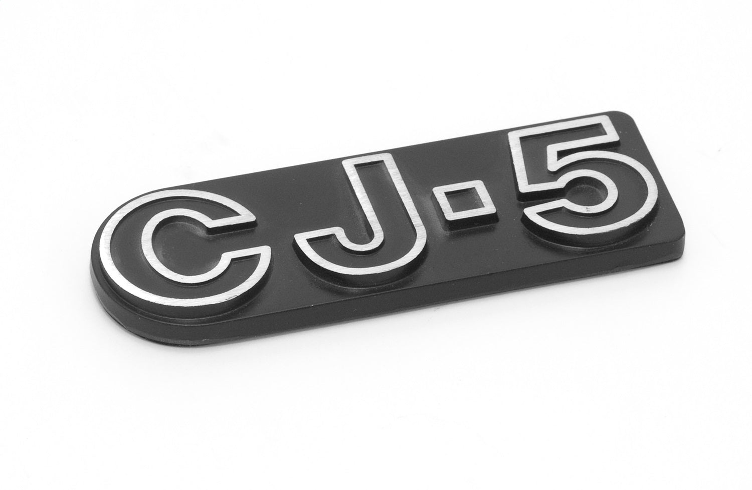 Emblem CJ5 Emblem Stick On Official Mopar Licensed Product Black w/White Outlined CJ-5 Lettering 1972-1983 CJ5 Scrambler OMIX