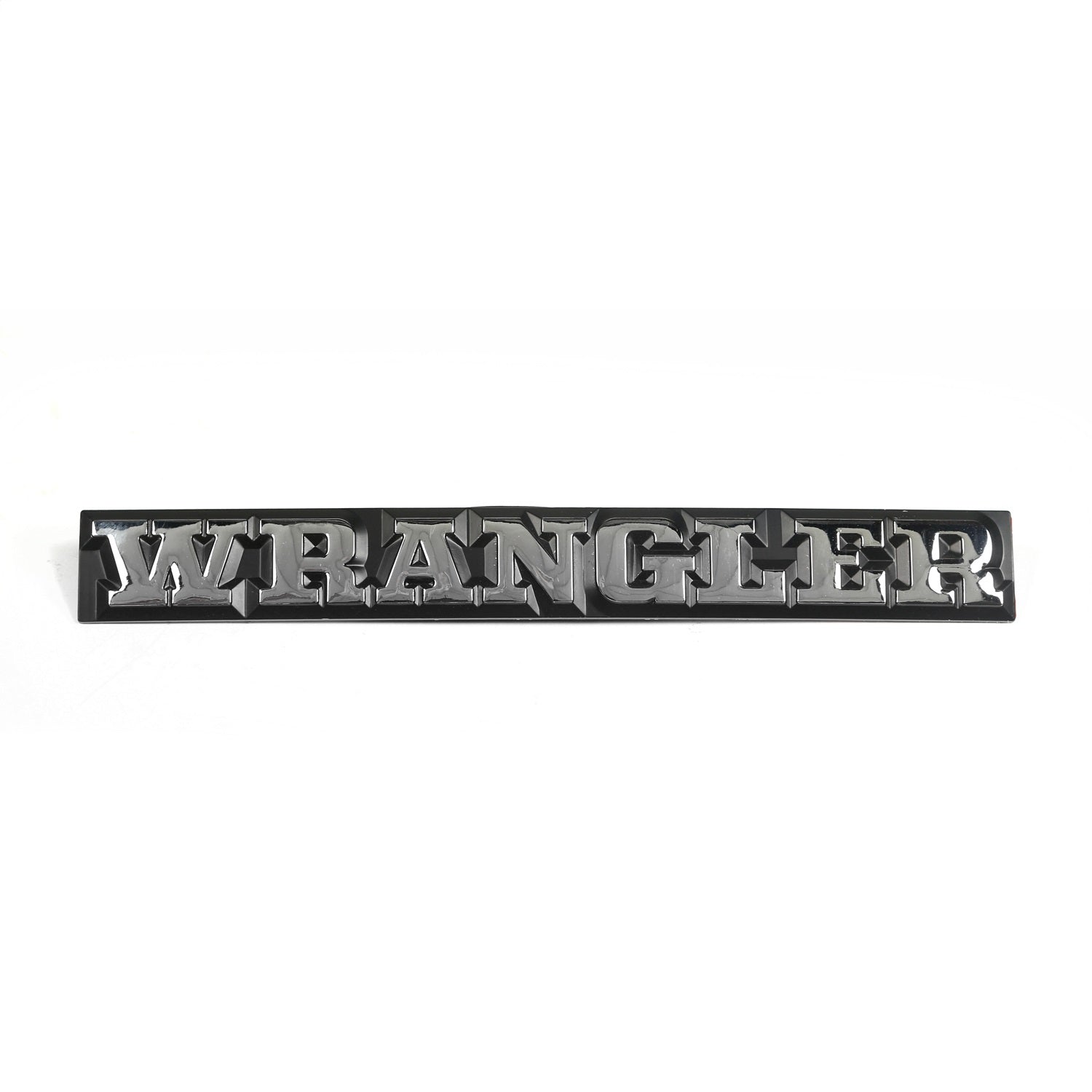 Emblem Rear Wrangler Emblem Black w/Chrome Wrangler Lettering 1987-1991 Jeep Wrangler Yoji OMIX