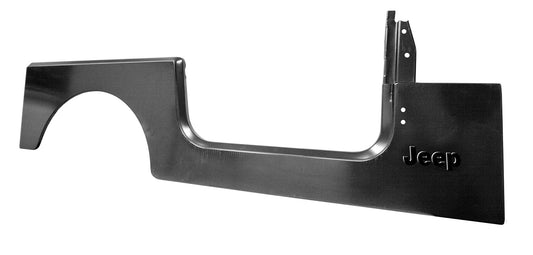Side Panel Right Stamped w/Jeep Logo Licensed Mopar Restoration Product Fits The Passenger Side Of 76-86 CJ7 And 87-95 Wrangler YJ OMIX