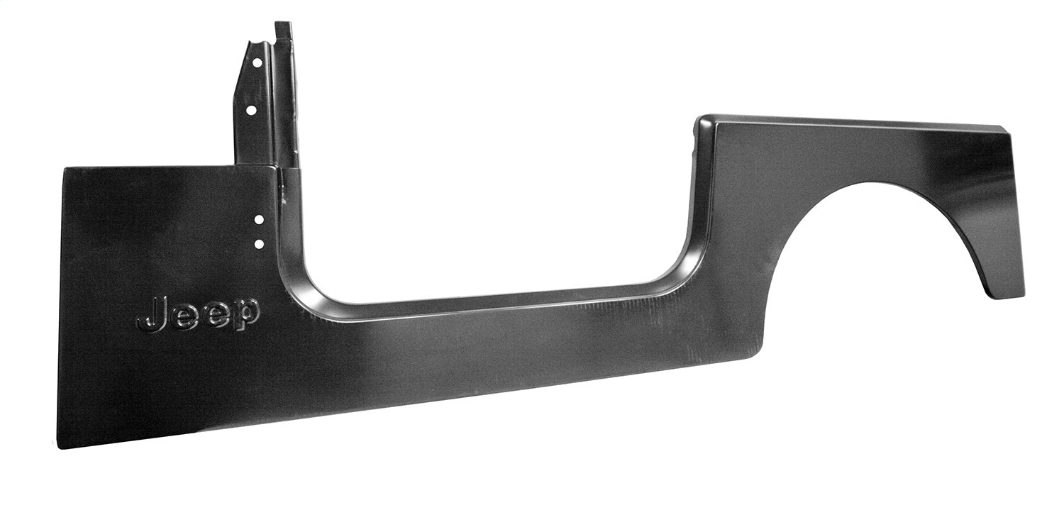 Side Panel Left Stamped w/Jeep Logo Licensed Mopar Restoration Product Fits The Driver Side Of 76-86 CJ7 And 87-95 Wrangler YJ OMIX