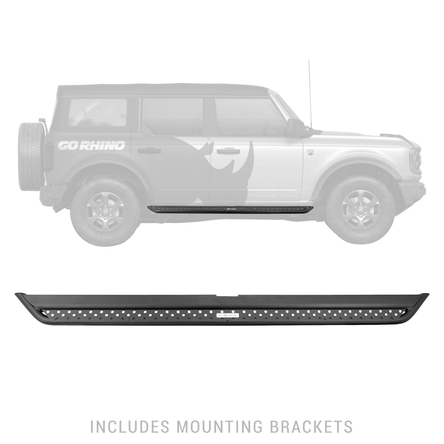 Dominator Xtreme DSS SideSteps With Mounting Bracket Kit Textured Black 2021-2026 Ford Bronco Sport Go Rhino-6