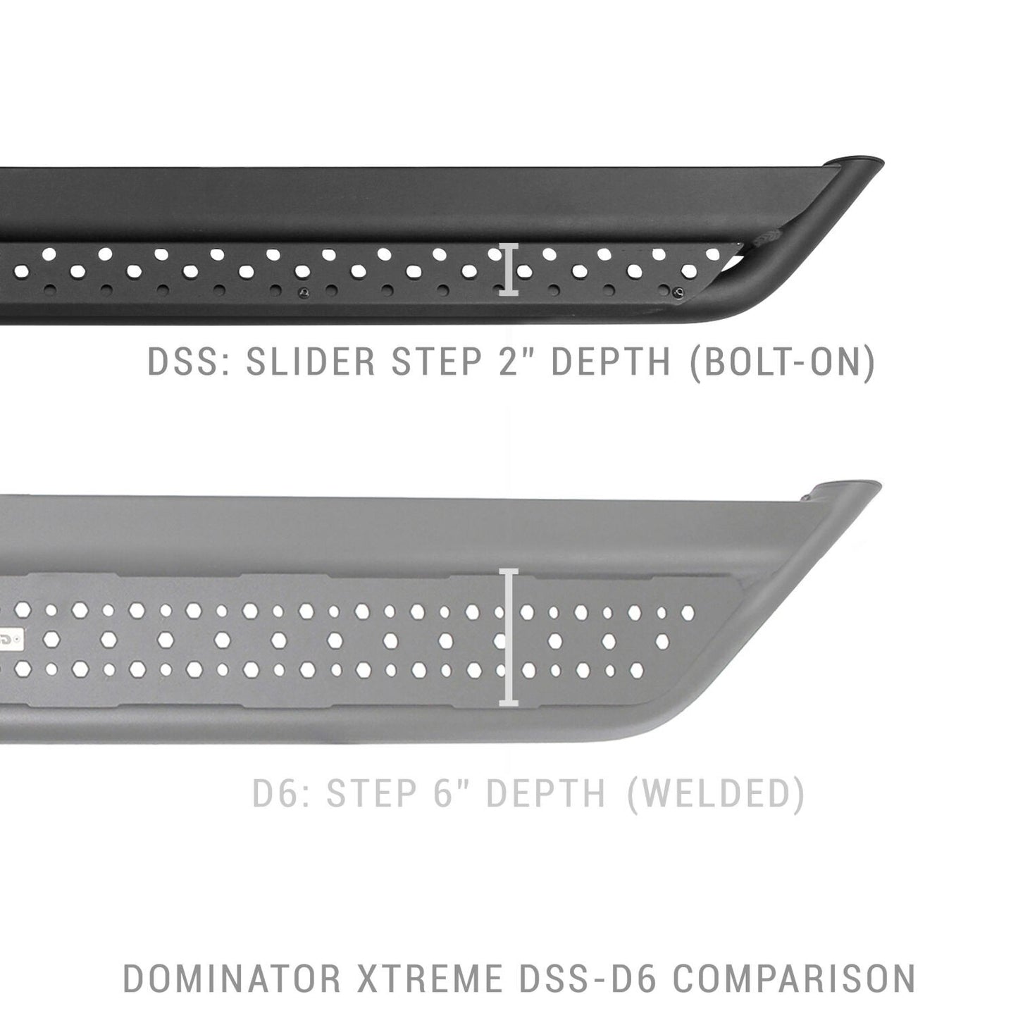 Dominator Xtreme DSS SideSteps With Mounting Bracket Kit Textured Black 2016-2024 Nissan TITAN XD 2017-2024 Nissan TITAN Go Rhino-4