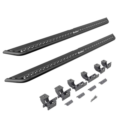 Dominator Xtreme DSS SideSteps With Mounting Bracket Kit Textured Black 2007-2021 Toyota Tundra Go Rhino-2