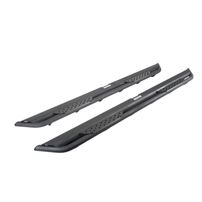 Dominator Xtreme DT Side Steps with Mounting Bracket Kit Textured Black 2007-2021 Toyota Tundra Extended Cab Go Rhino