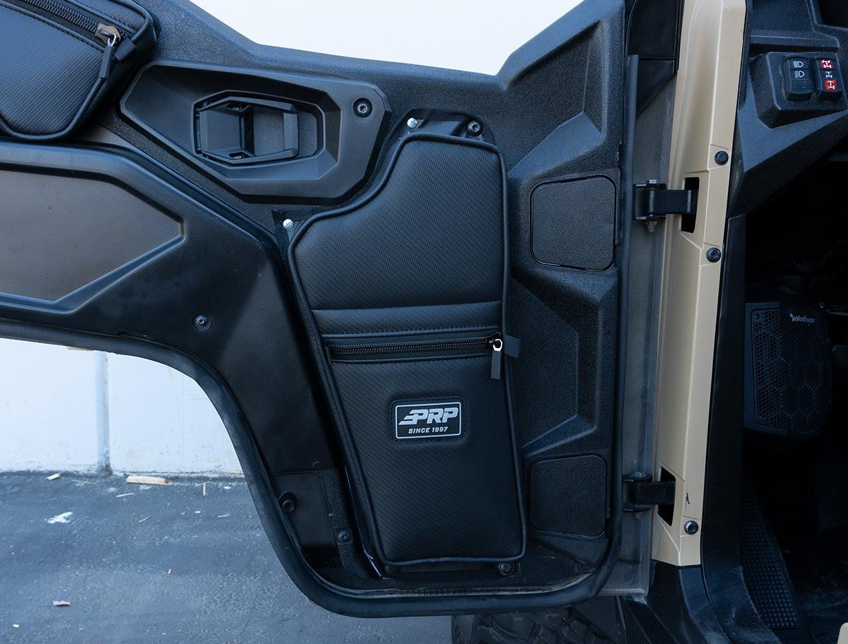 Front Lower Door Bags with Knee Pad for 16+ Polaris General (Pair) PRP Seats-1