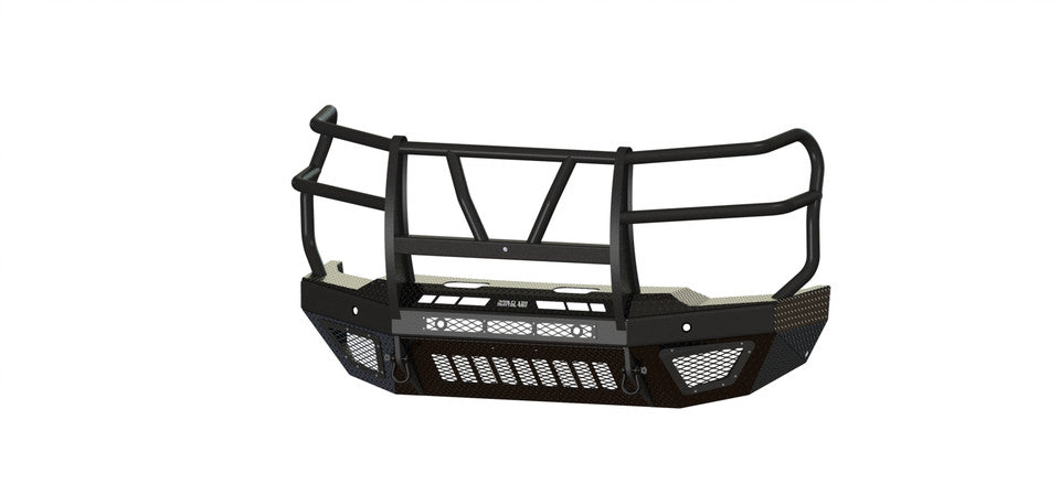 T2 Front Bumper Extreme For 2024-2026 Silverado 2500/3500 HD Sensor Cutouts Factory Fog Cutouts Winch Skid Plate With Mesh Grill Bodyguard Bumpers-3