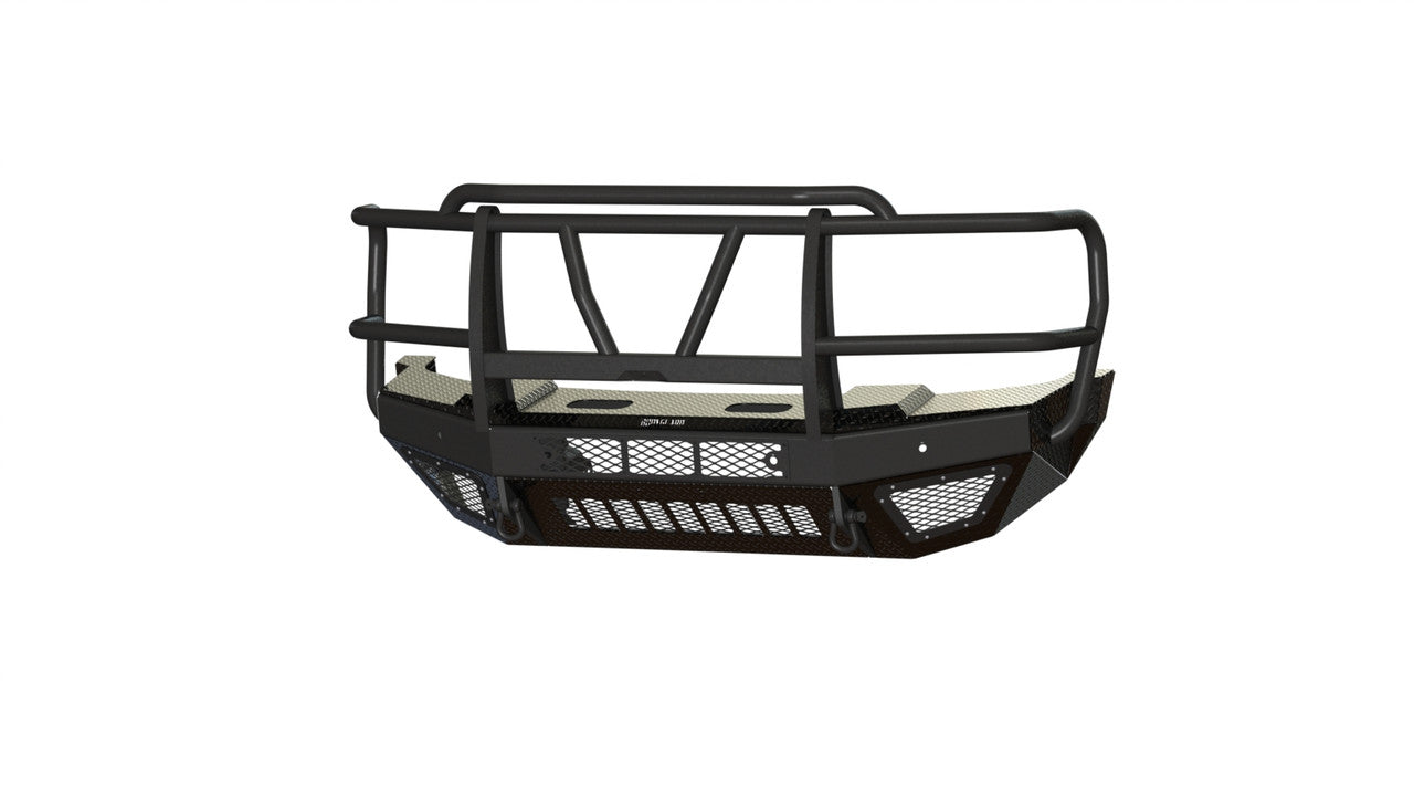 T2 Front Bumper Extreme For 2023-2026 Ford F550 Superduty Sensor Cutouts Factory Fog Cutouts Standard Skid Plate With Mesh Grill No Camera Harness Fits OEM F450/550 Fender Trim Bodyguard Bumpers