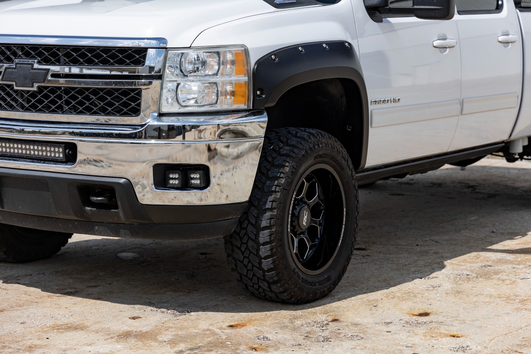 Pocket Fender Flares 6 Foot 7 Inch & 8 Foot Bed 46 Stealth Gray Chevy Silverado 1500/2500HD/3500HD (07-14) Rough Country-4
