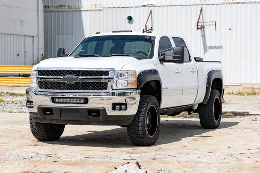 Pocket Fender Flares 6 Foot 7 Inch & 8 Foot Bed GAN Silver Chevy Silverado 1500/2500HD/3500HD (07-14) Rough Country-1