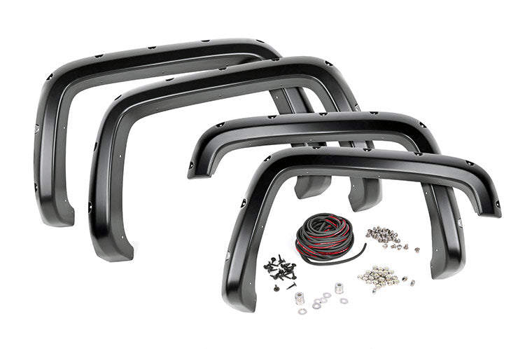Rough Country Chevrolet Pocket Fender Flares w/Rivets 07-13 Silverado 1500 5 Foot 8 Inch Bed Rough Country