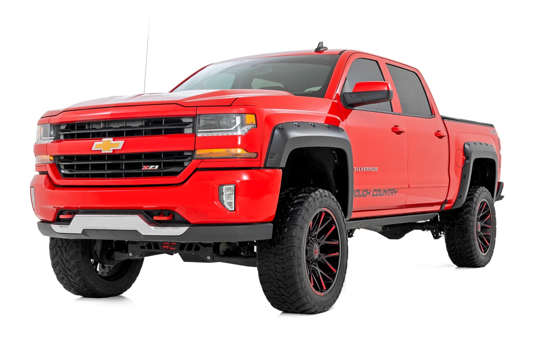 Pocket Fender Flares 6 Foot 7 Inch & 8 Foot Bed G7J Rainforest Green Chevy Silverado 1500 (14-18)/2500HD Rough Country-2