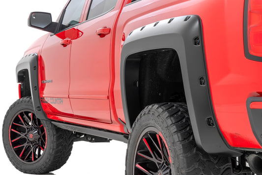 Pocket Fender Flares 5 Foot 9 Inch Bed Gas Door Chevy Silverado 1500 (14-18 & Classic) Rough Country