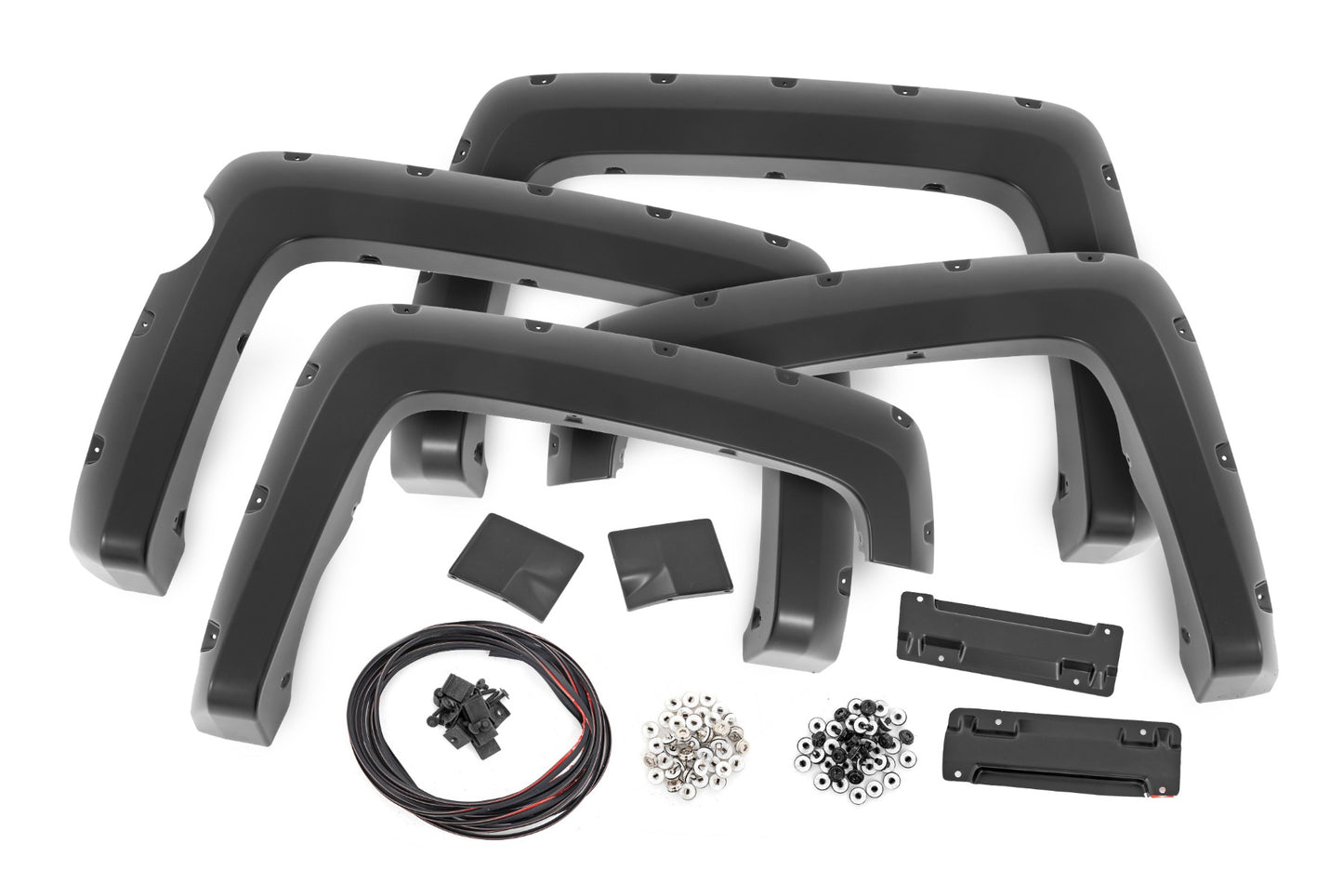 Pocket Fender Flares 5 Foot 9 Inch Bed GAZ Summit White Chevy Silverado 1500 (14-18 & Classic) Rough Country-1