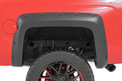 Pocket Fender Flares 5 Foot 9 Inch Bed GAZ Summit White Chevy Silverado 1500 (14-18 & Classic) Rough Country-5