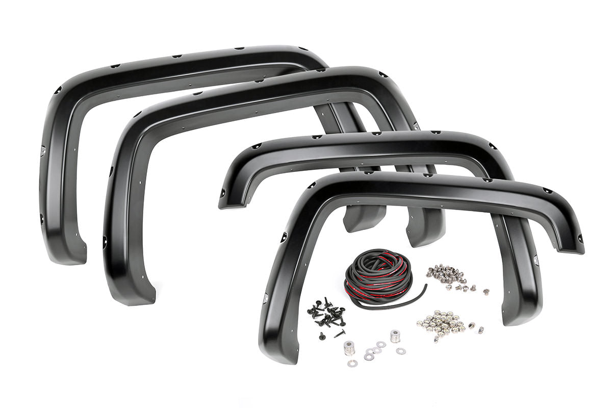 Rough Country Chevrolet Pocket Fender Flares w/Rivets 14-15 Silverado 1500 5 Foot 8 Inch Bed Rough Country