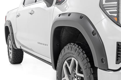 Traditional Pocket Fender Flares Gloss Black GMC Sierra 1500 2WD/4WD (19-23) Rough Country-1