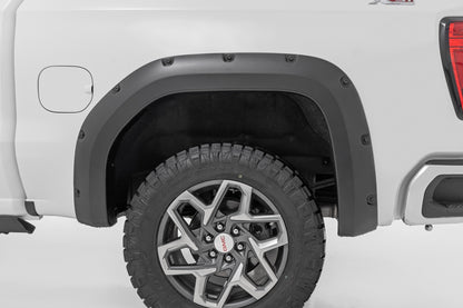 Traditional Pocket Fender Flares Gloss Black GMC Sierra 1500 2WD/4WD (19-23) Rough Country-2