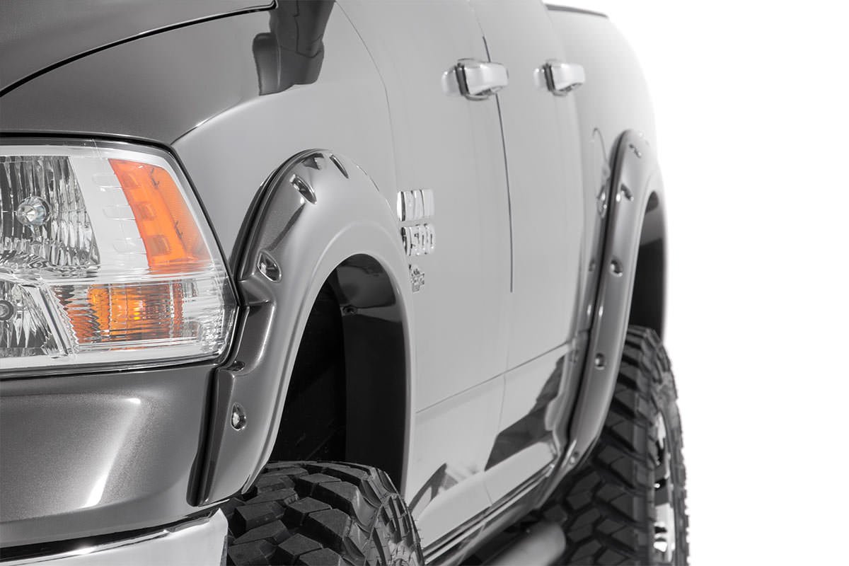 Rough Country Dodge Pocket Fender Flares Rivets 09-18 RAM 1500 w/Metal Bumper Rough Country