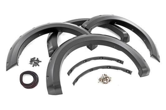 Rough Country Traditional Pocket Fender Flares Flat Black Ford F-150 2WD/4WD (21-23) Rough Country