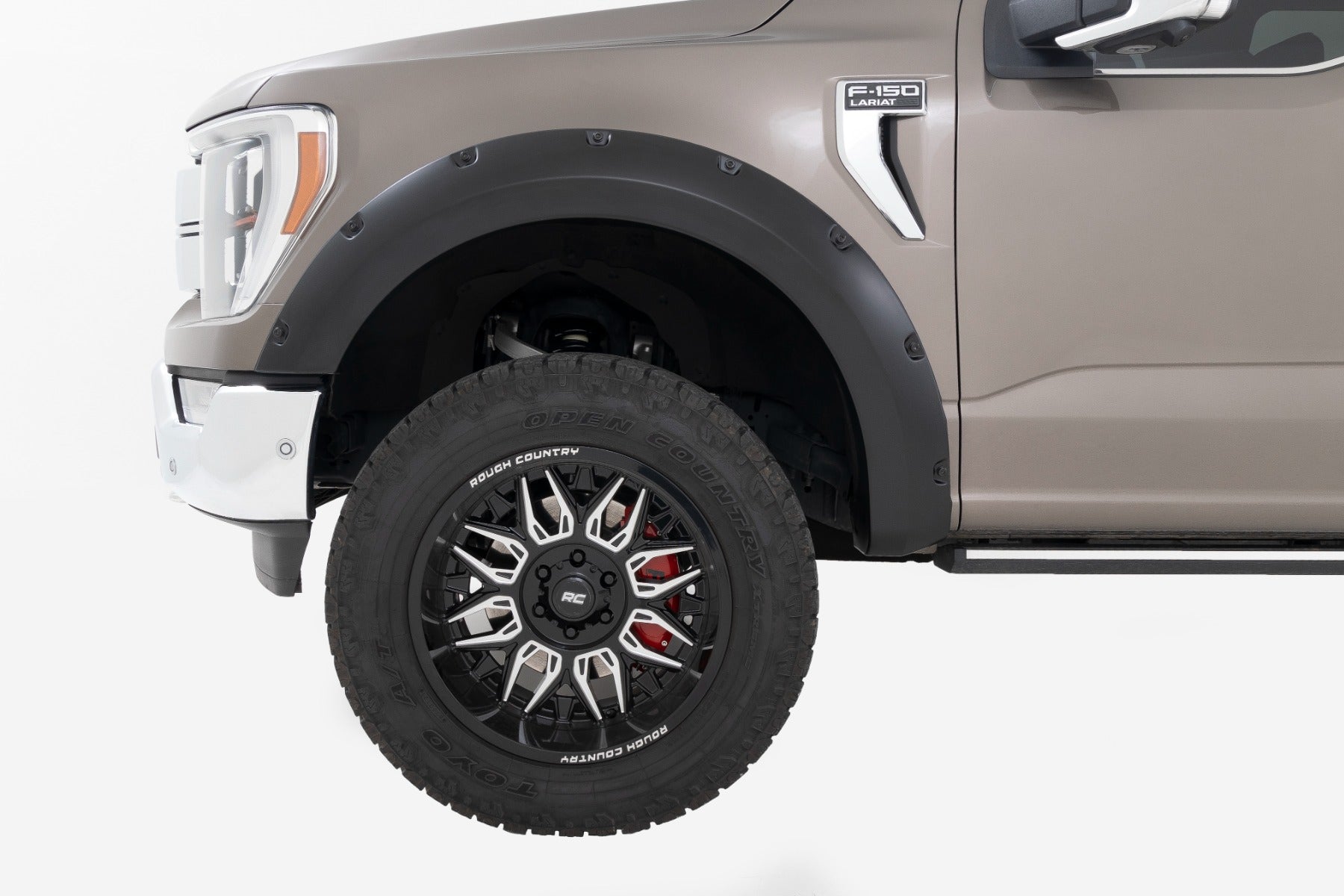 Traditional Pocket Fender Flares Flat Black Ford F-150 2WD/4WD (21-23) Rough Country-3