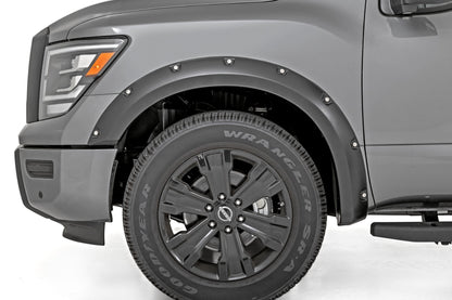Pocket Fender Flares K23 Brilliant Silver Nissan Titan 2WD/4WD (17-24) Rough Country-2